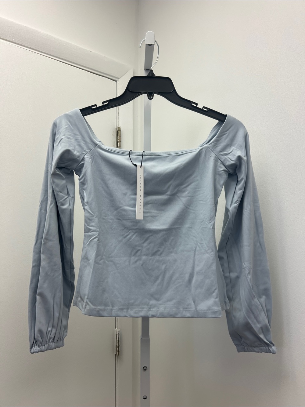 Susana Monaco Poet Off the Shoulder Top in Tranquility medium NWT $148